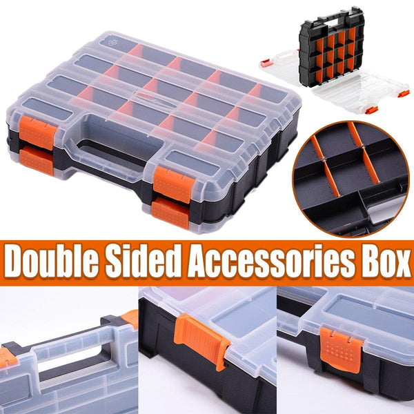 Double Sided Portable Hardware Tools Storage Box Parts Organizer Accessories Tool Boxes