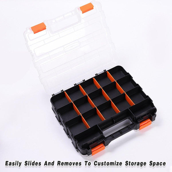 Double Sided Portable Hardware Tools Storage Box Parts Organizer Accessories Tool Boxes