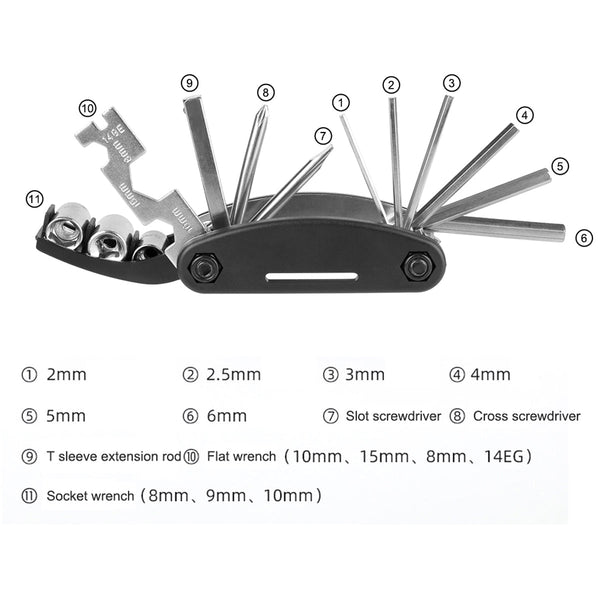 Bicycle Repair Kit With Tire Levers Patch Pump Multi Tool For Mountain Bike Puncture Repair