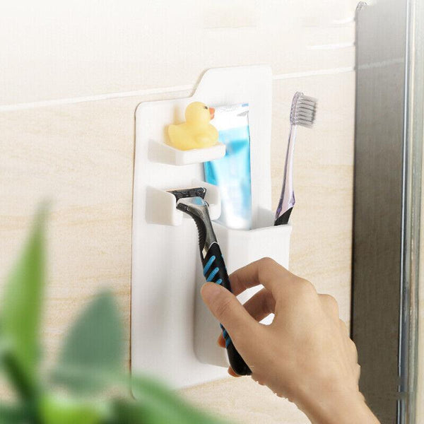 Silicone Shower Toothbrush Holder Bathroom Storage Rack For Razor And Toothpaste Grey Tumblers & Toothbrush Holders