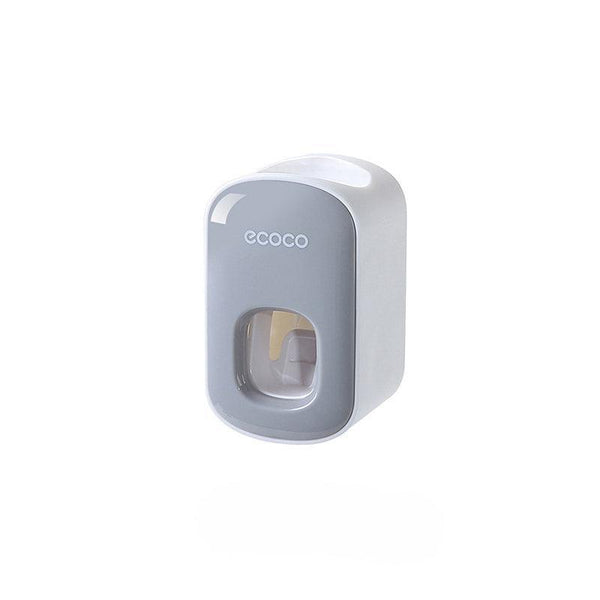 Ecoco Wall Mount Auto Ands Free Toothpaste Dispenser Automatic Squeez Grey Tumblers & Toothbrush Holders