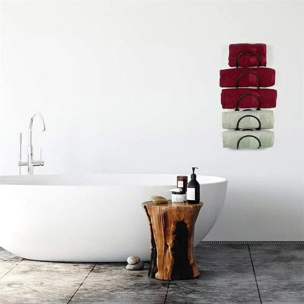 Multifunctional Wall Mounted Bathroom Storage Rack Layer Towel And Wine Black Towel Racks