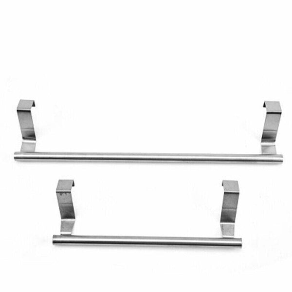 Stainless Steel Over Door Towel Rack Cupboard Hanging Rail For Kitchen Bathroom 36Cm Towel Racks