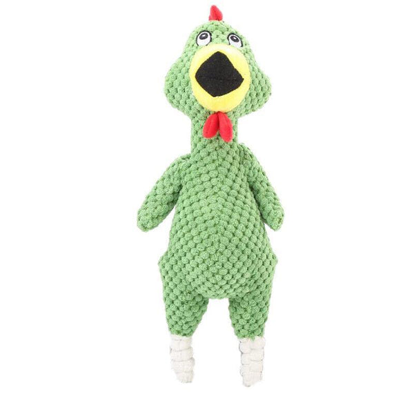Squeaky Dog Toy Plush Chew Rope Pet Puppy Toys With Squeaker Crinkle For Teething Green Chicken Dog Toys