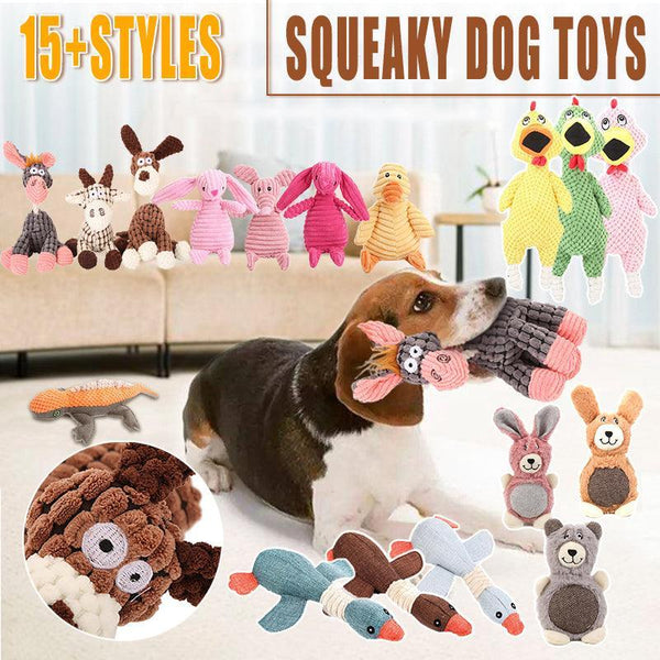 Squeaky Dog Toy Plush Chew Rope Pet Puppy Toys With Squeaker Crinkle For Teething Yellow Chicken Dog Toys