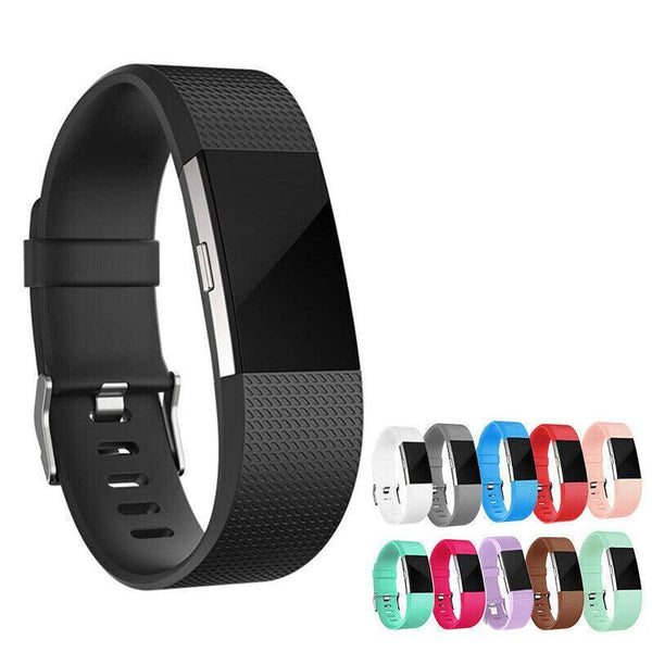 L Size Silicone Watch Wrist Sports Strap For Fitbit Charge Band Wristband Replacement Brown Watch Bands