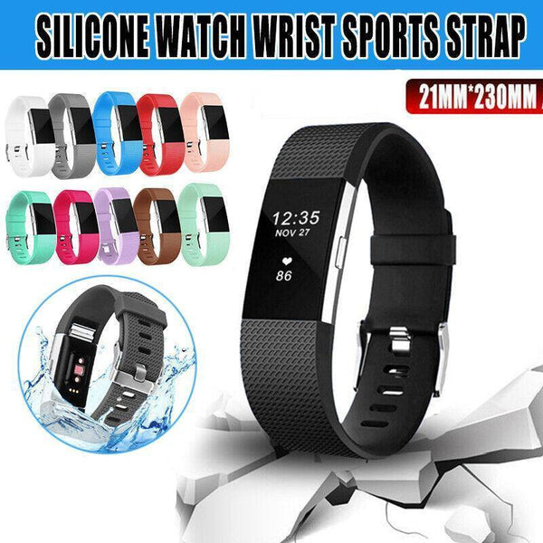 L Size Silicone Watch Wrist Sports Strap For Fitbit Charge Band Wristband Replacement Lake Blue Watch Bands