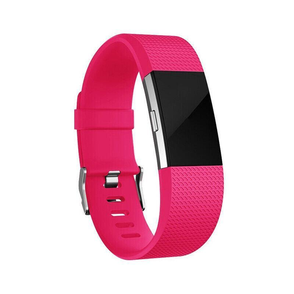 L Size Silicone Watch Wrist Sports Strap For Fitbit Charge Band Wristband Replacement Rose Red Watch Bands