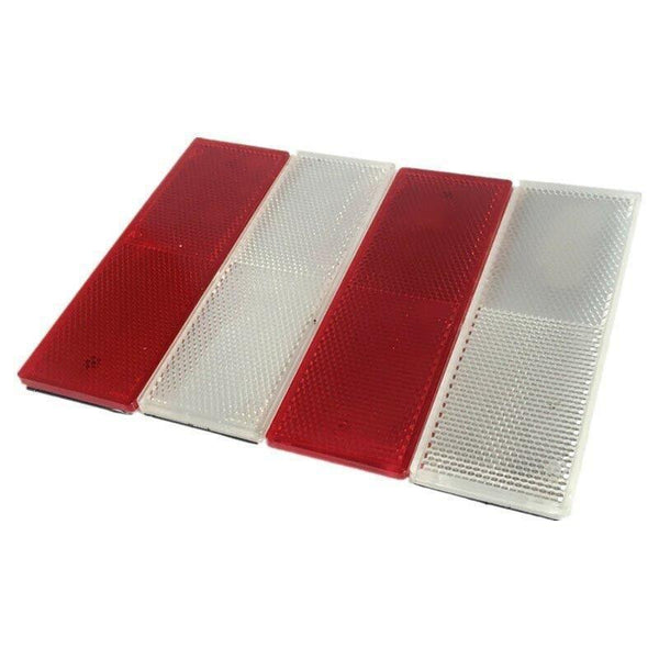 6 X Red Amber White Trailer Reflectors 15 Cm Self Adhesive Caravan Lights