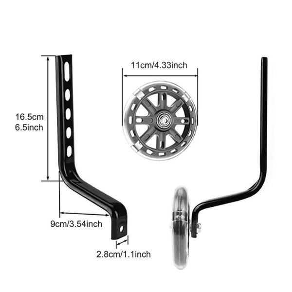 1220 Inch Bike Training Wheels Flashing Pvc Silent Stabilizer Auxiliary Support Black Bicycles