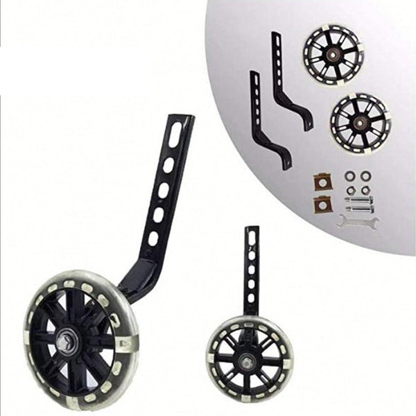 1220 Inch Bike Training Wheels Flashing Pvc Silent Stabilizer Auxiliary Support Black Bicycles