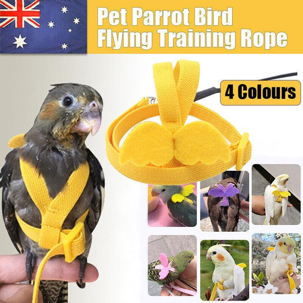 Parrot Bird Harness Leash Adjustable Flying Training Rope atiel Conure Budgie Pink Small Animal Supplies
