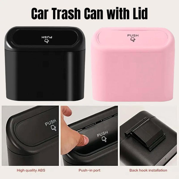 Car Wastebasket Door Mounted Multifunctional Storage Box Trash Bin Organizer Pink Rubbish Bins