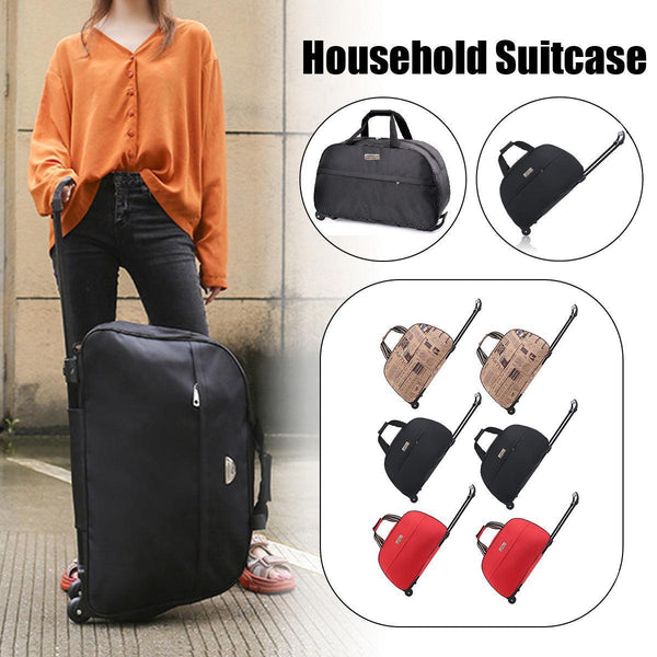 Wheeled Travel Duffle Trolley Bag Carry On Rolling Luggage Suitcase Tote Durable Black 24In Duffle Bags