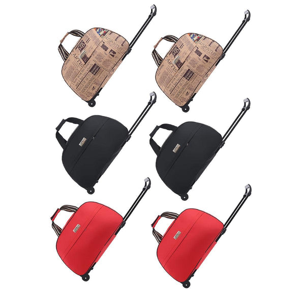 Wheeled Travel Duffle Trolley Bag Carry On Rolling Luggage Suitcase Tote Durable Black 24In Duffle Bags
