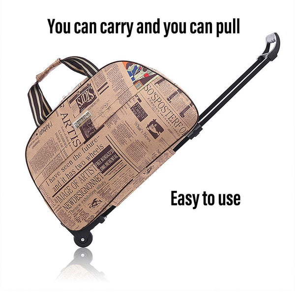 Wheeled Travel Duffle Trolley Bag Carry On Rolling Luggage Suitcase Tote Durable Black 24In Duffle Bags