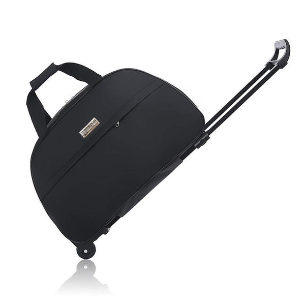 Wheeled Travel Duffle Trolley Bag Carry On Rolling Luggage Suitcase Tote Durable Black 24In Duffle Bags