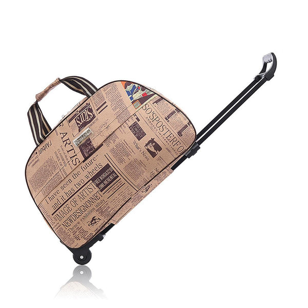 Wheeled Travel Duffle Trolley Bag Carry On Rolling Luggage Suitcase Tote Durable Black 24In Duffle Bags