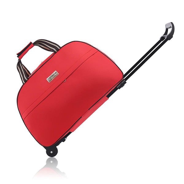 Wheeled Travel Duffle Trolley Bag Carry On Rolling Luggage Suitcase Tote Durable Black 24In Duffle Bags