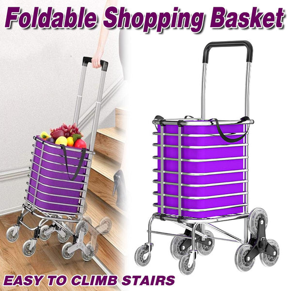 Folding Vegetable Basket Trolley Small Trailer Grocery Shopping Pulling Cart Shopping Trolleys Baskets