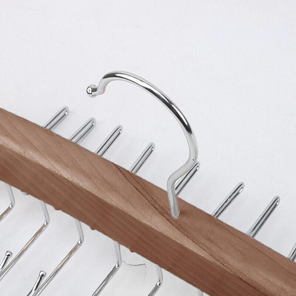 Tie Belt Scarf 24 Hooks Hanger Rack Clip Organiser Holder Storage Wood Black Closet Organisers