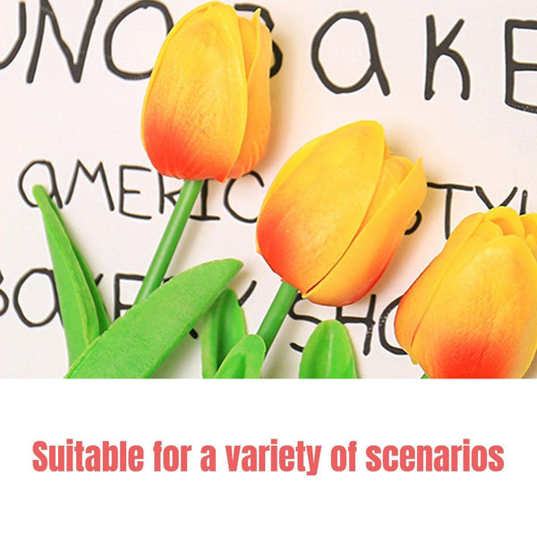 20Pcs Real Touch Artificial Tulip Bouquet Fake Flowers For Home Wedding Decor Pink Artificial Plants