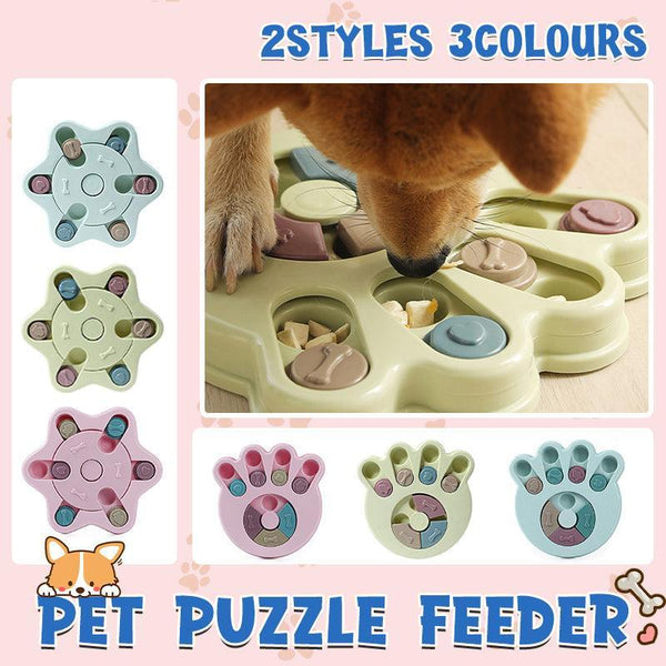 Dog Treat Dispenser Food Puzzle Toy Interactive Training Feeder Pet Supply Bowl Hexagon Blue Treat Bags