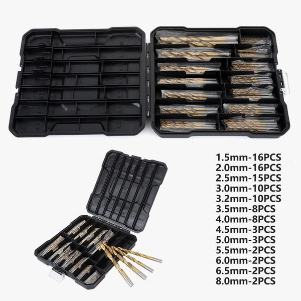 99X Hss Titanium Drill Bit Tool Set 1.5 8Mm Twist For Wood Metal Grooving Drill Bits