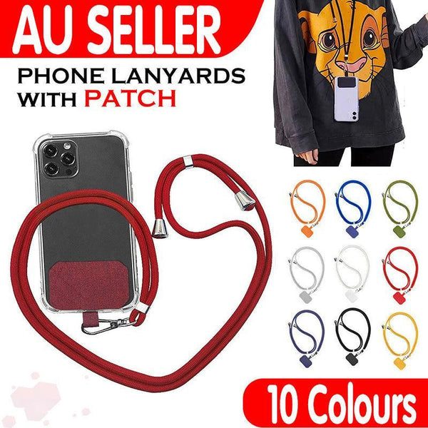 Phone Lanyard With Patch For Most Cases Neck Strap Holder Red Cases Covers & Skins