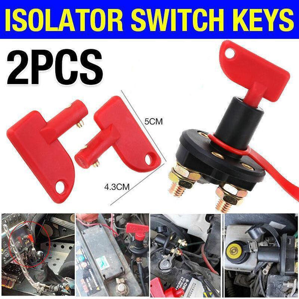 2Pcs Battery Car Off Spare Switch Universal Key Cut Power Isolator Kill Au Stock Umbrellas