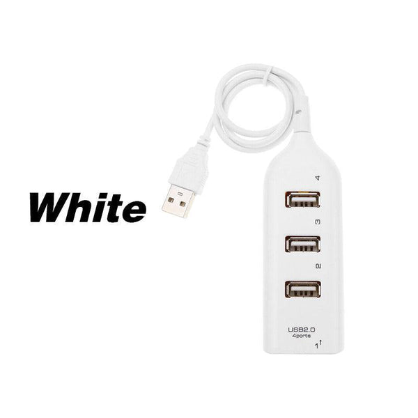 Multi Usb Hub 4 Port High Speed Slim Compact Expansion Smart Splitter Oz Au White Usb Cables Hubs & Adapters