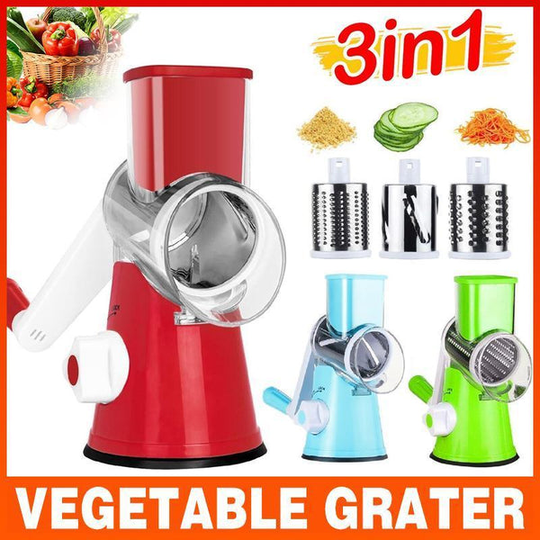 Kitchen Vegetable Fruit Slicer Cutter Shredder Food Manual Rotary Grater Chopper Peelers & Slicers