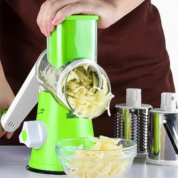 Kitchen Vegetable Fruit Slicer Cutter Shredder Food Manual Rotary Grater Chopper Peelers & Slicers