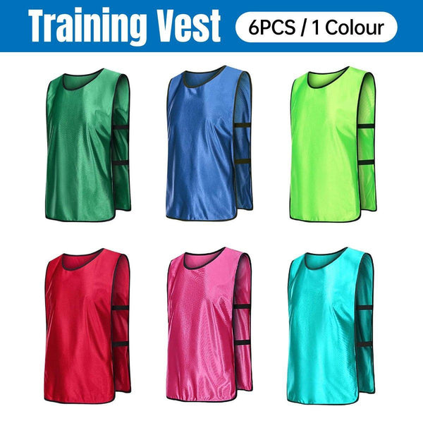 6X Sports Training Bibs Soccer Vests Group Team Basketball Cricket Football Dark Blue Training Aids