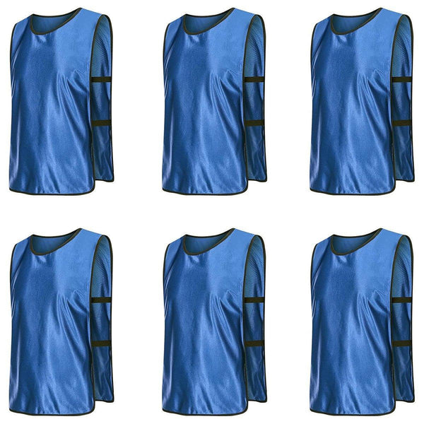 6X Sports Training Bibs Soccer Vests Group Team Basketball Cricket Football Dark Blue Training Aids