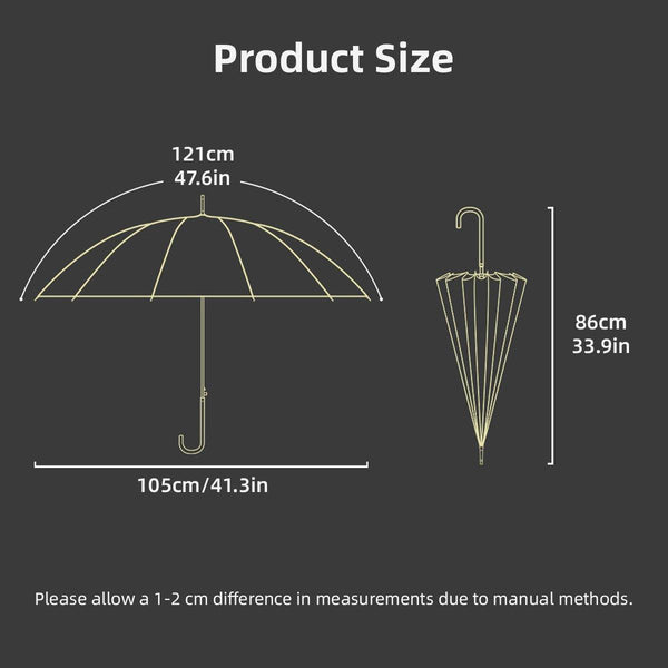 Large 16 Bone Automatic Umbrella Unisex Long Handle Dual Use Rain Sun Green Umbrellas