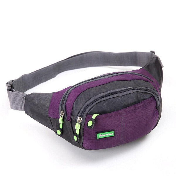 Fanny Pack Zip Pouch Hiking Climbing Sport Bum Waist Bag Purple Waist Packs & Bags