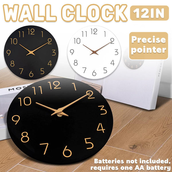 12 Inch Digital Wall Clock Simple Hanging Watch For Living Room Home Decoration White Wall Clocks
