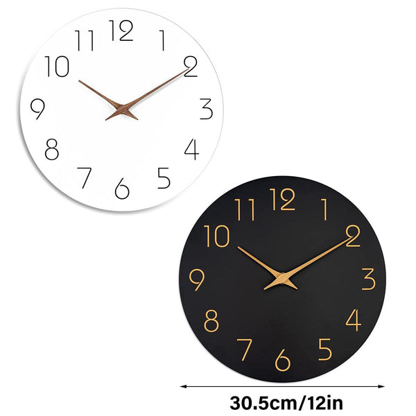 12 Inch Digital Wall Clock Simple Hanging Watch For Living Room Home Decoration White Wall Clocks
