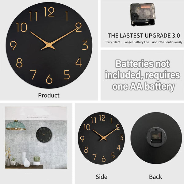 12 Inch Digital Wall Clock Simple Hanging Watch For Living Room Home Decoration White Wall Clocks