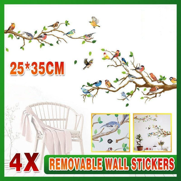 130X65cm Removable Birds On Tree Branch Decor Decal Home Wall Stickers