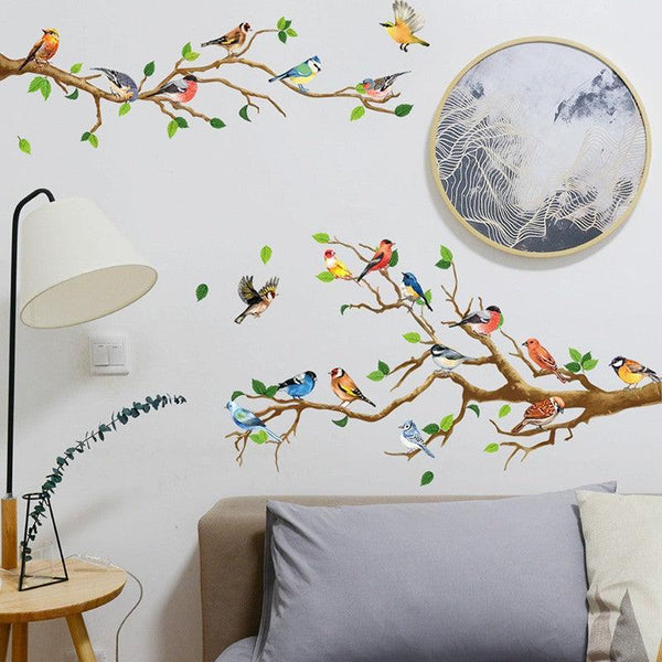 130X65cm Removable Birds On Tree Branch Decor Decal Home Wall Stickers