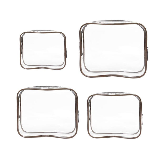 4Pcs Durable Pvc Cosmetic Bags Easy To Clean Multiple Sizes And Colours 9 Shades Banana Makeup Bags & Cases