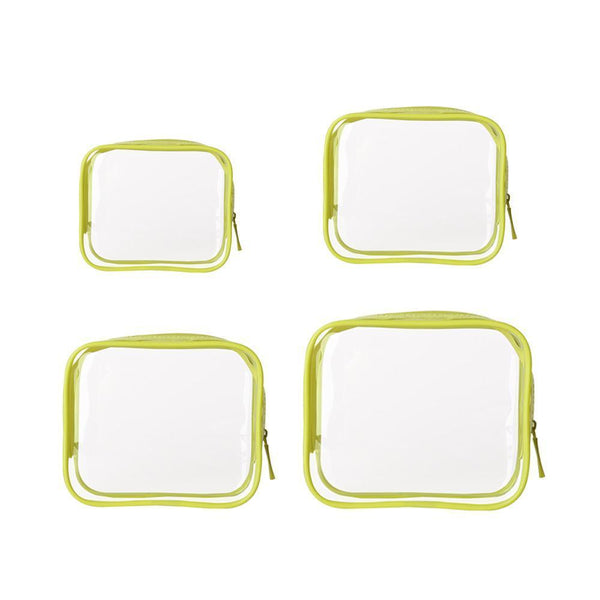 4Pcs Durable Pvc Cosmetic Bags Easy To Clean Multiple Sizes And Colours 9 Shades Banana Makeup Bags & Cases
