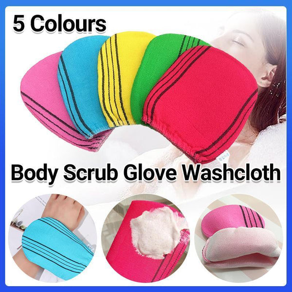 Fiber Cleaner Bath Glove Exfoliating Towel Body Rub Shower Scrub Washcloth Blue Other Shower & Bath Accessories
