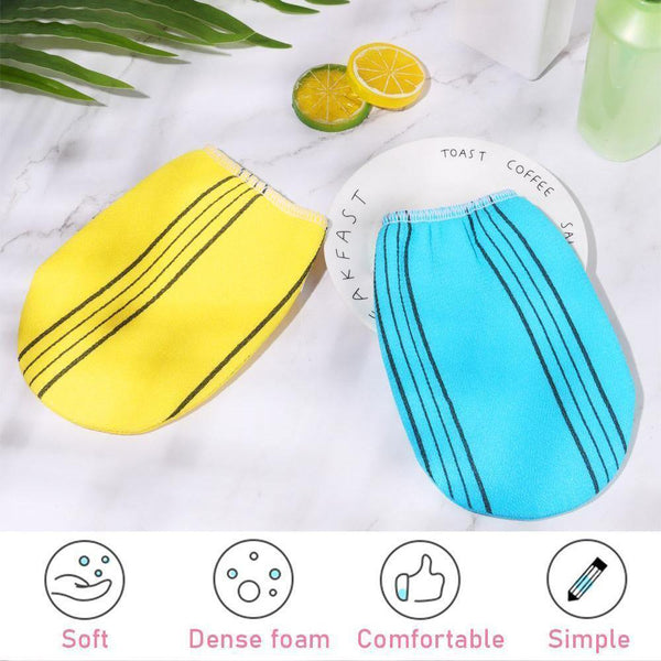 Fiber Cleaner Bath Glove Exfoliating Towel Body Rub Shower Scrub Washcloth Blue Other Shower & Bath Accessories