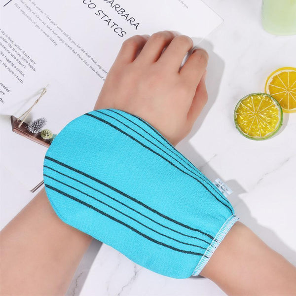 Fiber Cleaner Bath Glove Exfoliating Towel Body Rub Shower Scrub Washcloth Blue Other Shower & Bath Accessories