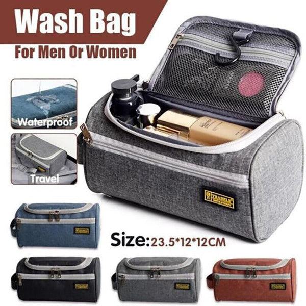 Large Capacity Men Travel Toiletry Kit Wash Bag Waterproof Cosmetic Bags Holder Brick Red Makeup Bags & Cases