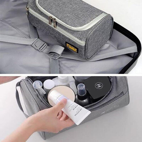 Large Capacity Men Travel Toiletry Kit Wash Bag Waterproof Cosmetic Bags Holder Brick Red Makeup Bags & Cases