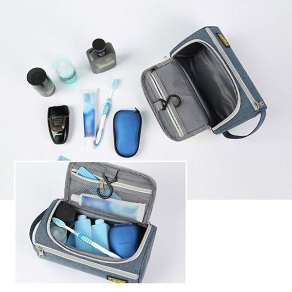 Large Capacity Men Travel Toiletry Kit Wash Bag Waterproof Cosmetic Bags Holder Brick Red Makeup Bags & Cases